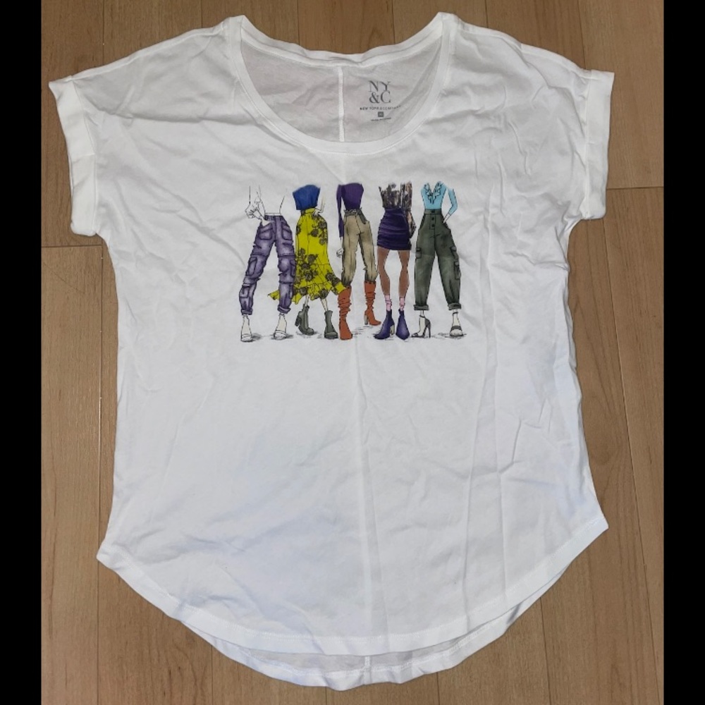 Short Sleeve White T-Shirt w/Ladies on the front